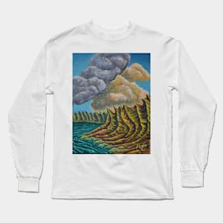 Oil painting - 11" x 14". Spiky Shore Long Sleeve T-Shirt